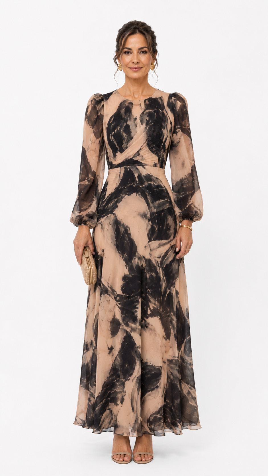 Abito in Chiffon Stampato