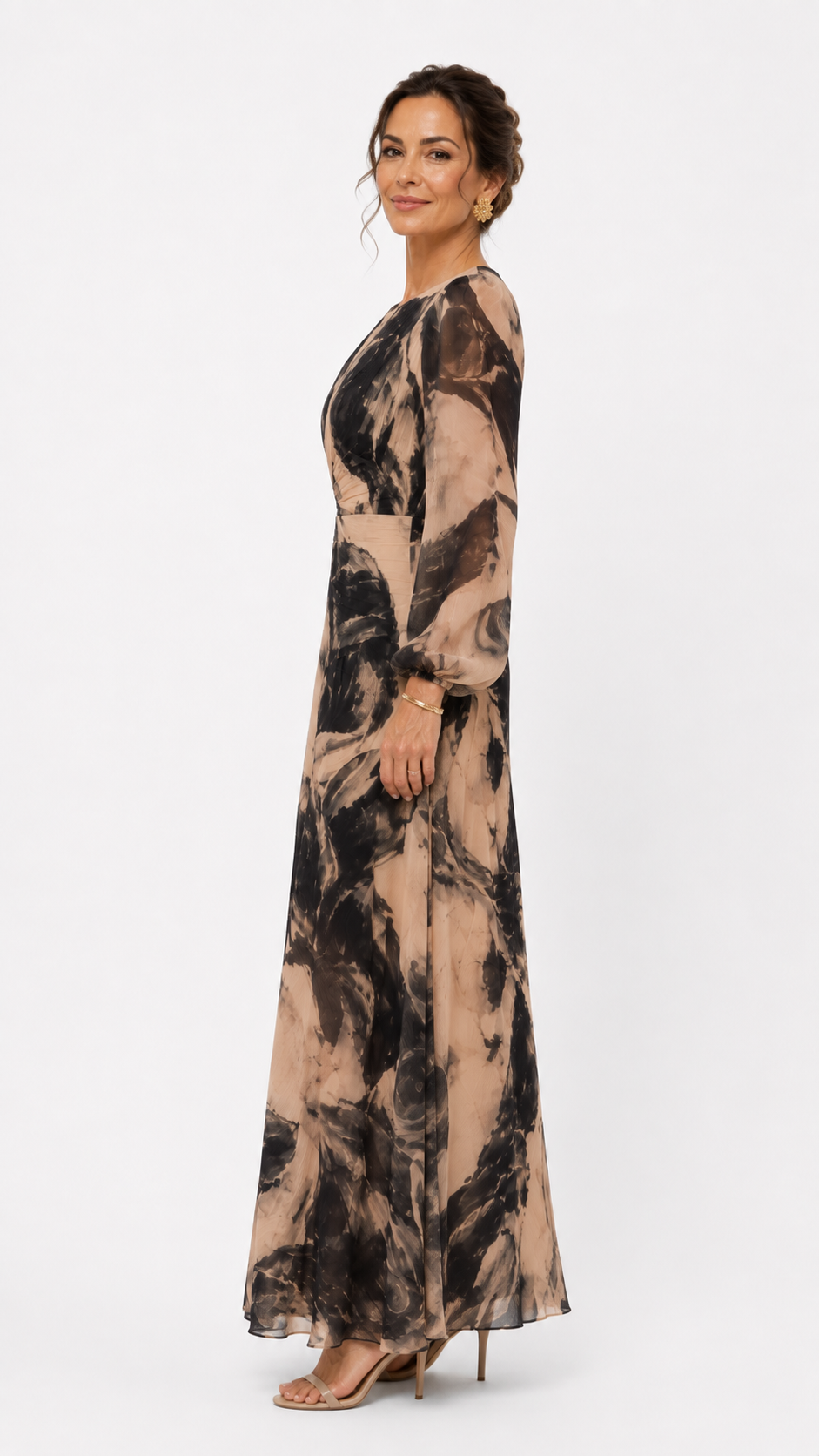 Abito in Chiffon Stampato