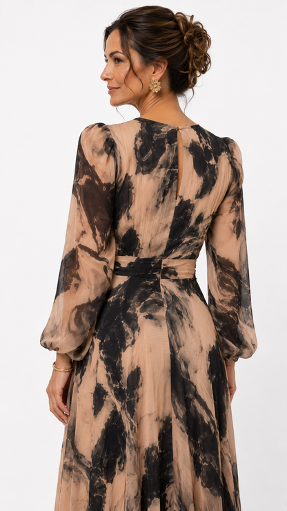 Abito in Chiffon Stampato