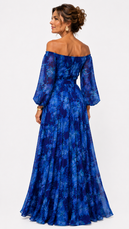 Luna | Vestito lungo con stampa floreale