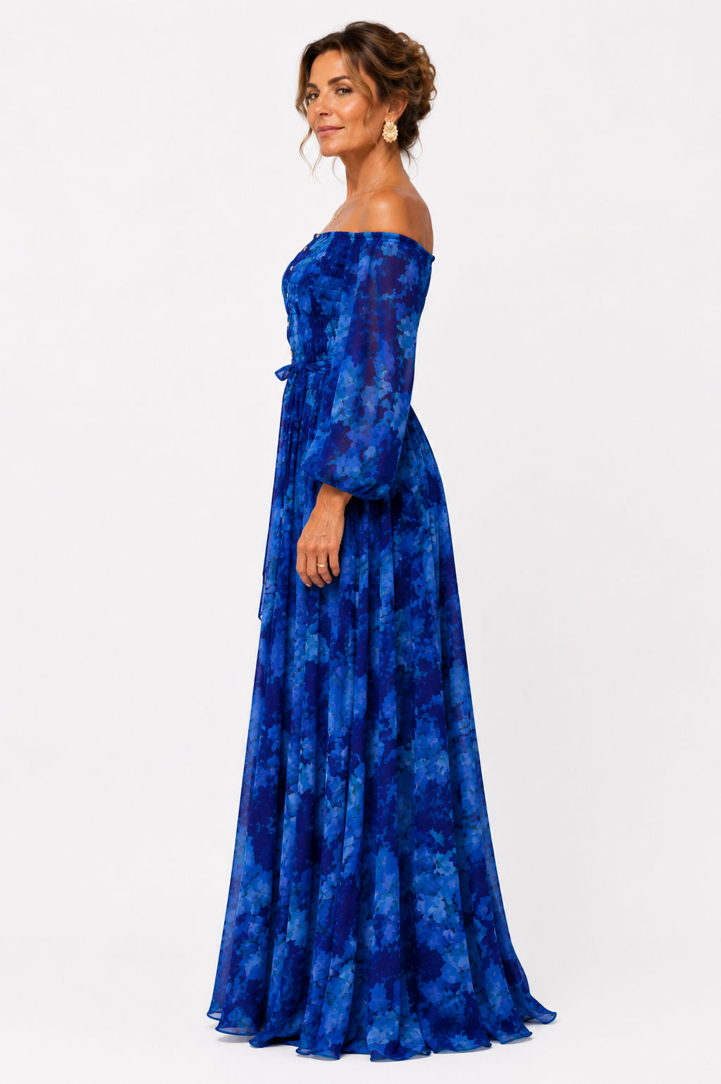 Luna | Vestito lungo con stampa floreale