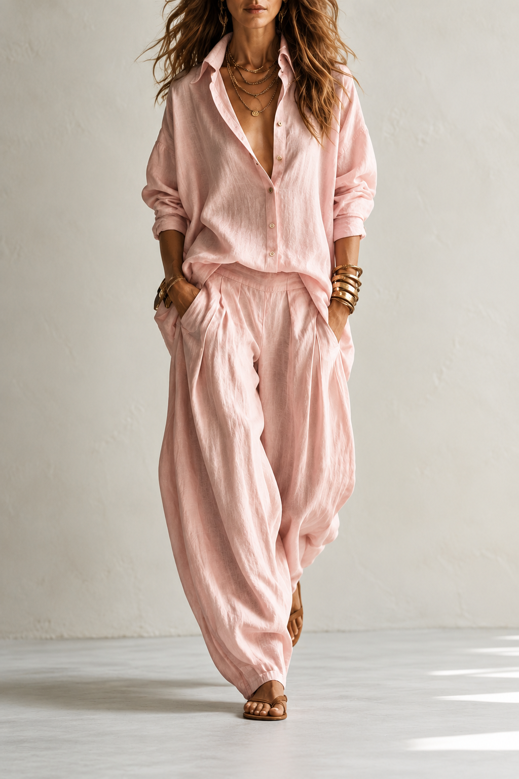 Francesca | Completo con Camicia Bianca e Pantaloni Verdi