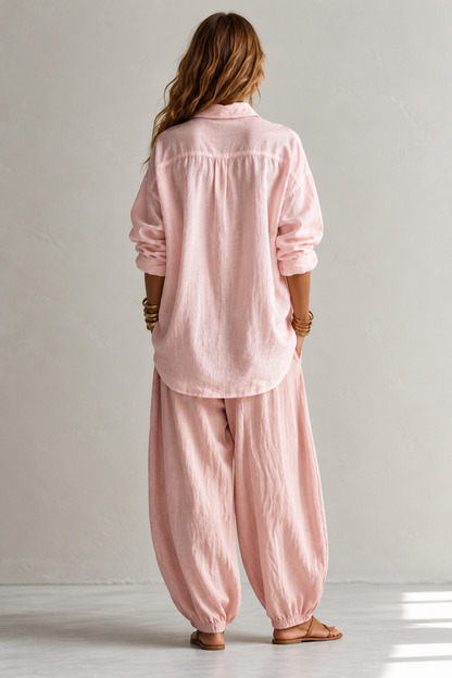 Francesca | Completo con Camicia Bianca e Pantaloni Verdi