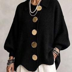 Caterina | Cardigan Elegante con Bottoni Dorati