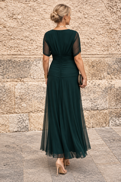 Melissa | Abito Lungo Elegante con Scollo a V e Maniche Velate