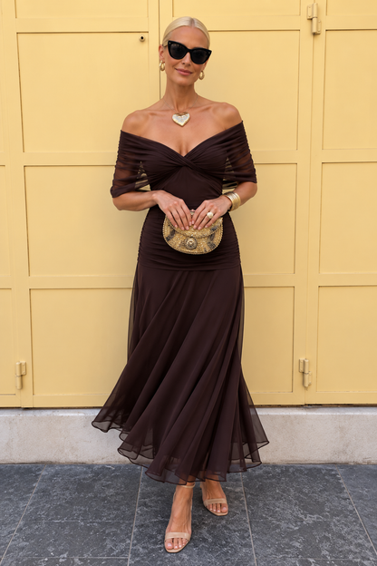 Melissa | Abito Lungo Elegante con Scollo a V e Maniche Velate
