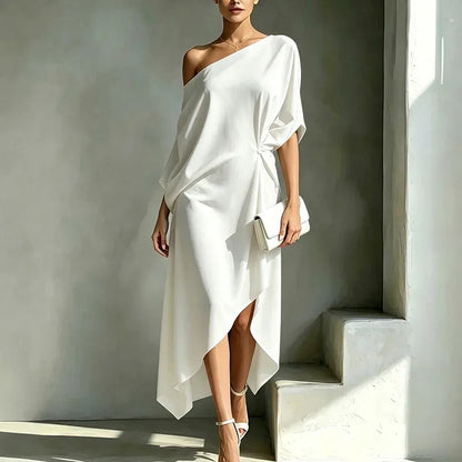 Tiziana | Abito Midi Elegante Monospalla da Donna