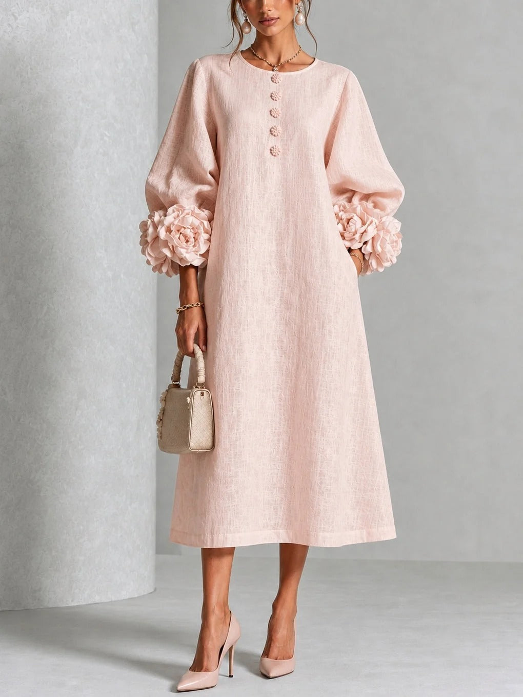 Elettra | Abito midi floreale elegante