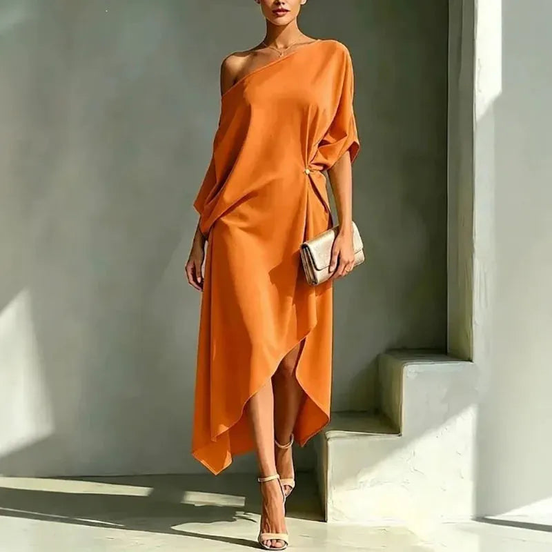 Tiziana | Abito Midi Elegante Monospalla da Donna