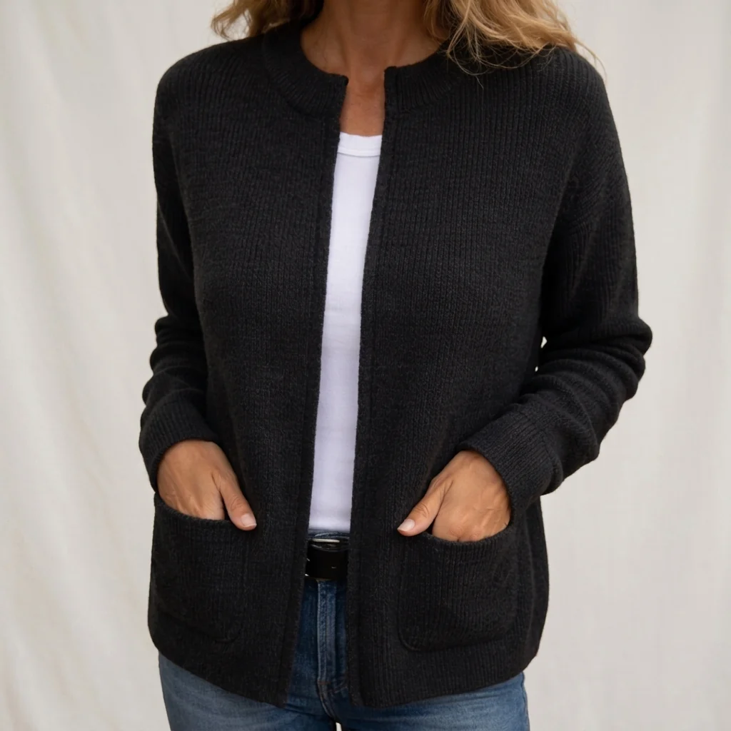 Colette | Gilet zippé en maille chaude à poches