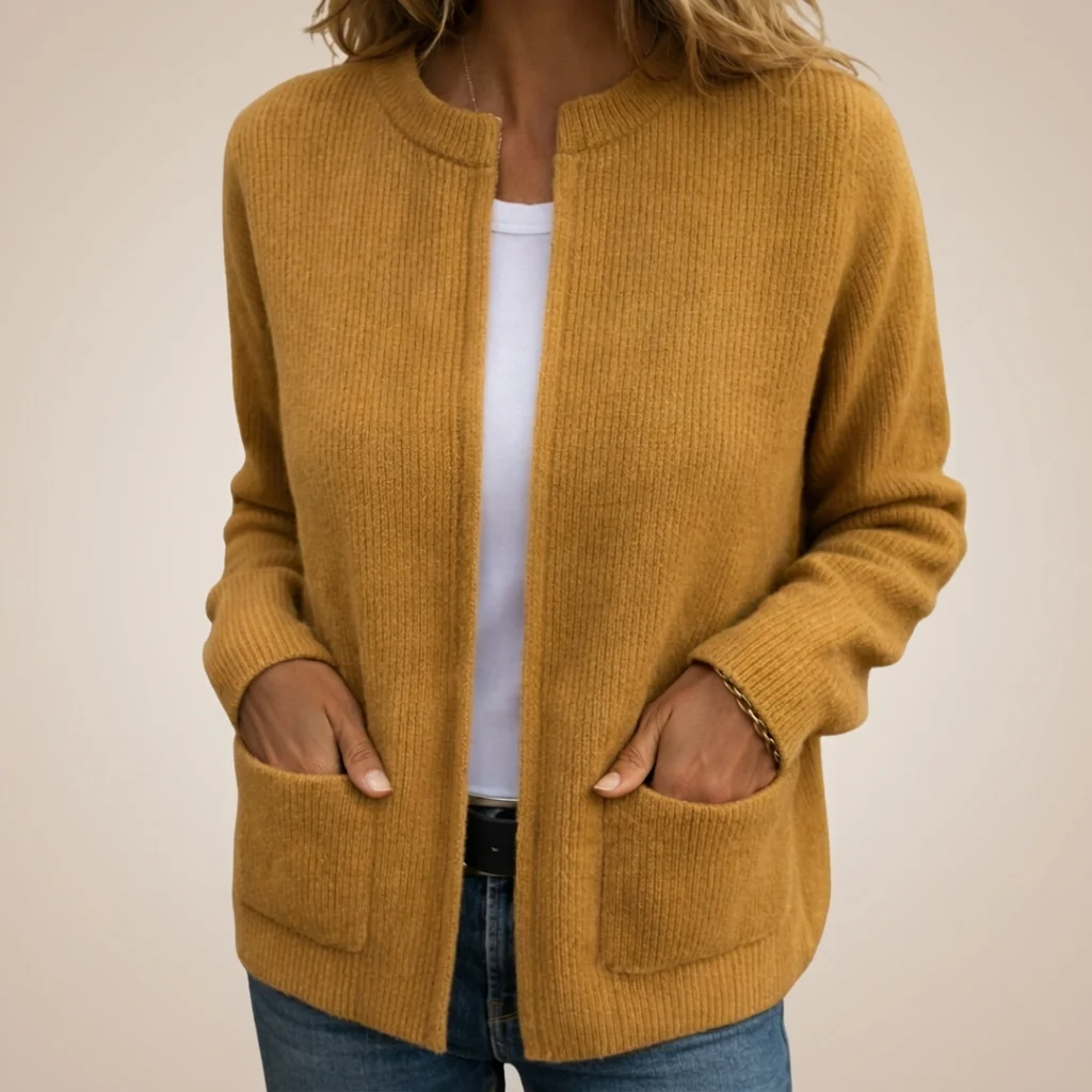 Colette | Gilet zippé en maille chaude à poches