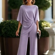 Gabriella | Completo con Blusa Drappeggiata e Pantaloni a Gamba Larga