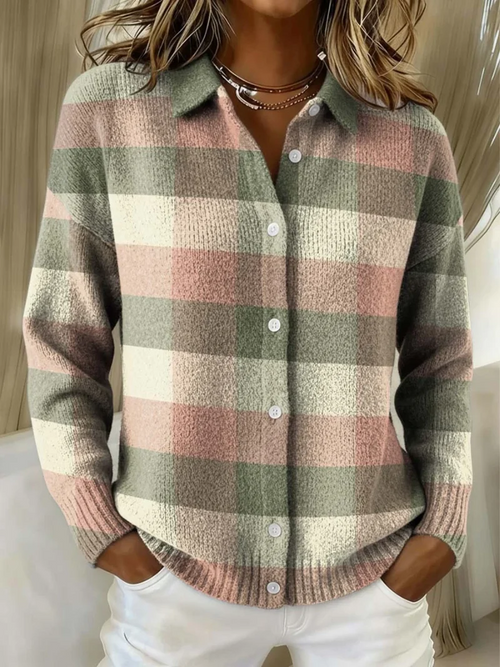 Sveva | Cardigan a Quadri Multicolore