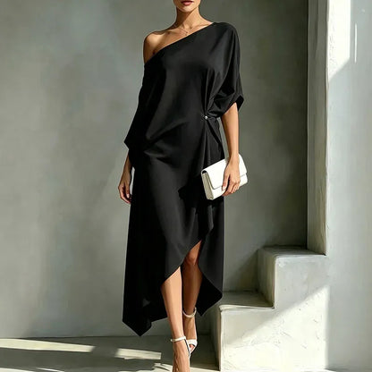 Tiziana | Abito Midi Elegante Monospalla da Donna
